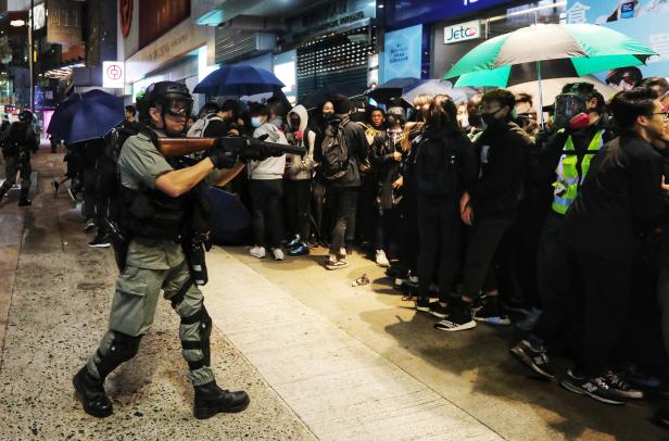 Anti-government protest on New Year's day in Hong Kong