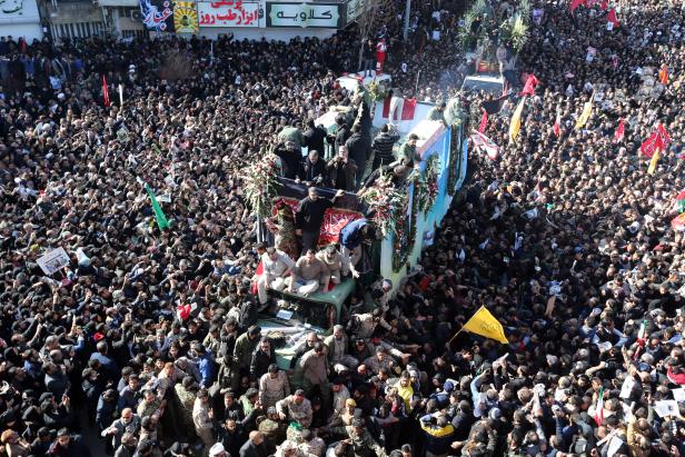 Some people die during the funeral ceremony for commander of the Quds Force Qasem Soleimani, in Kerman