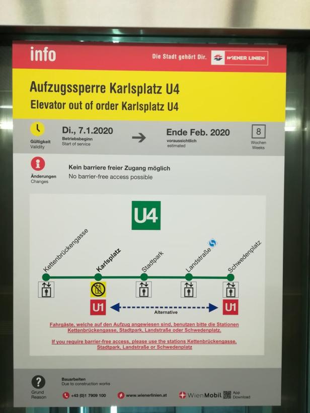 Die neue U4-Station Pilgramgasse: Eine steile Rampe und wenig Info