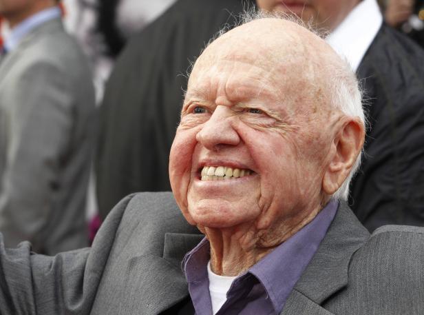 File photo of actor Mickey Rooney arriving at the world premiere of the 40th anniversary restoration of the film "Cabaret" in Hollywood