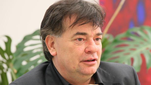 Werner Kogler Ein Mann mit dunklem Haar und einem schwarzen Sakko schaut zur Seite.