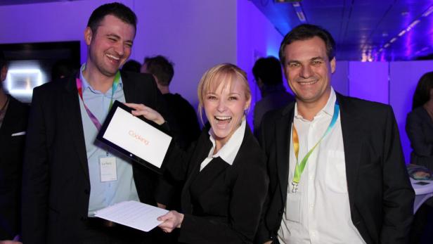 Stefan Sennebogen (Business Group Lead Windows), Stephanie Meier-Stauffer und Georg Obermeier (General Manager von Microsoft Österreich).