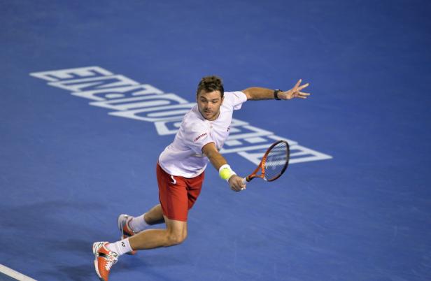 Stan Wawrinka bei einem Tennismatch in Melbourne.