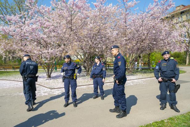 Mit der Polizei auf Corona-Kontrolle im Wiener Stadtpark