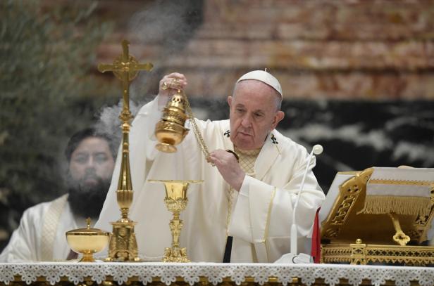 Pope Francis leads the 'In Coena Domini' Mass