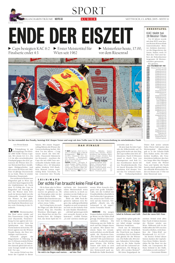 Eishockey: Der Tag, an dem die Eiszeit nach Wien zurückkehrte