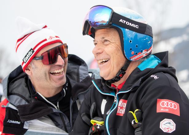 SKI WELTCUP IN KITZBÜHEL: SLALOM DER HERREN: GIGER/SCHRÖCKSNADEL