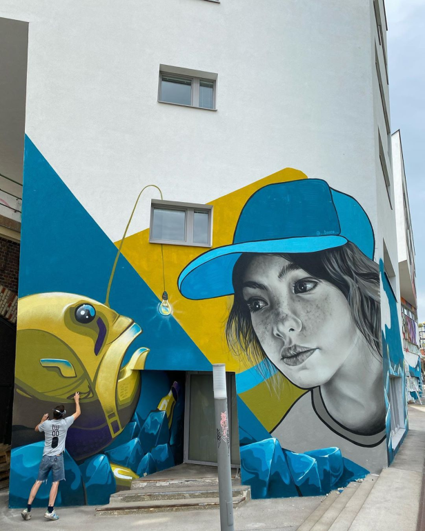 Zaha-Hadid-Haus am Donaukanal bekommt Graffiti, die bleiben dürfen