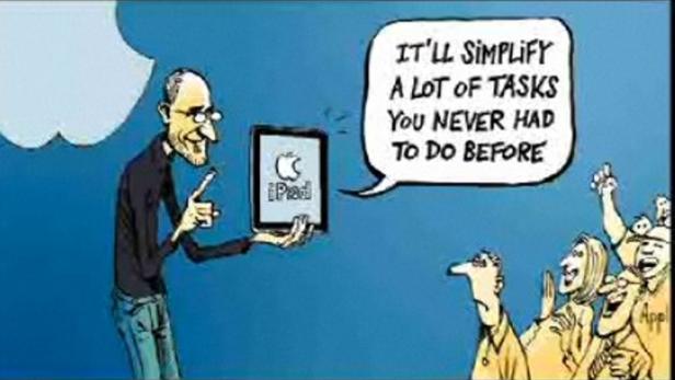 Steve Jobs in Zitaten und Karikaturen