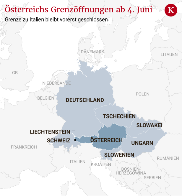 Österreich öffnet Grenzen zu Nachbarländern - bis auf Italien