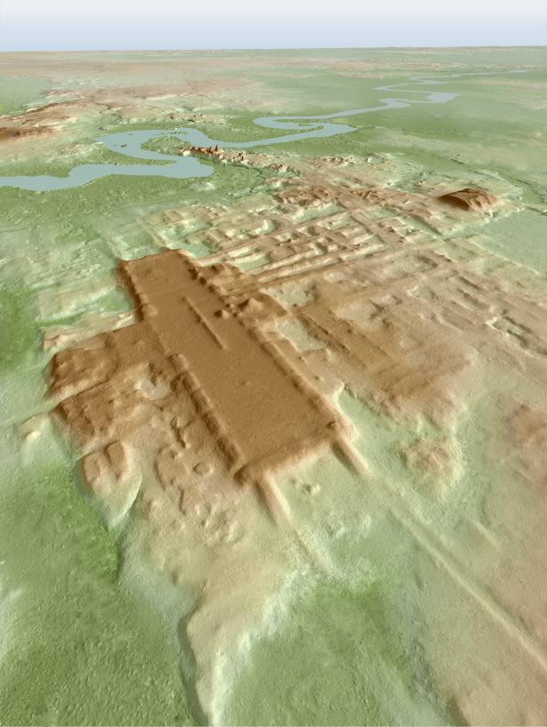 A three-dimensional image of the ancient Maya Aguada Fenix site