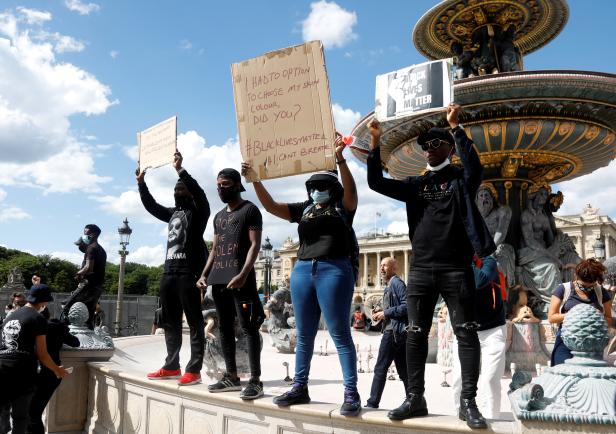 Protest against police violence and racial inequality in the aftermath of the death in police custody of George Floyd, in Paris
