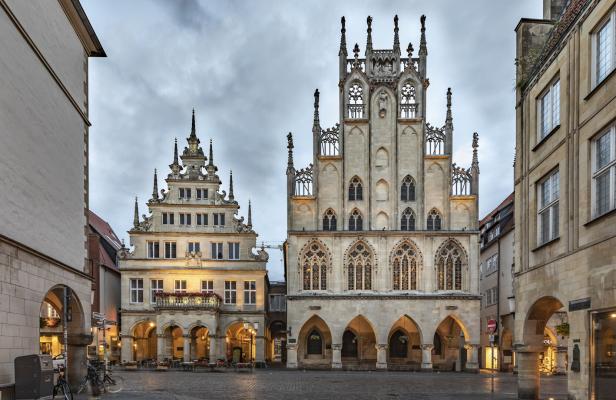 Altstadt Münster Deutschland in Abendstimmung