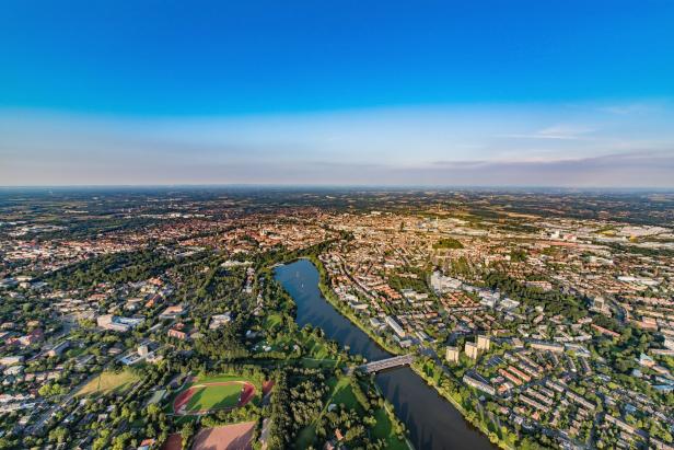 panorama of Münster in Westfalen, Germanya