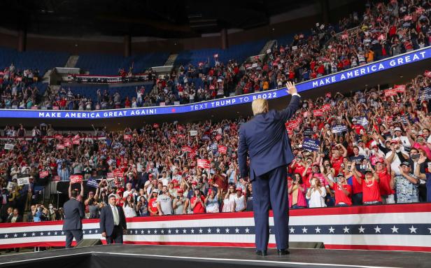 U.S. President Donald Trump holds his first re-election campaign rally in several months in Tulsa, Oklahoma