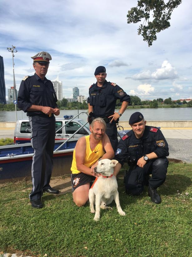 Donau: Wasserpolizei rettete Hund vor dem Ertrinken