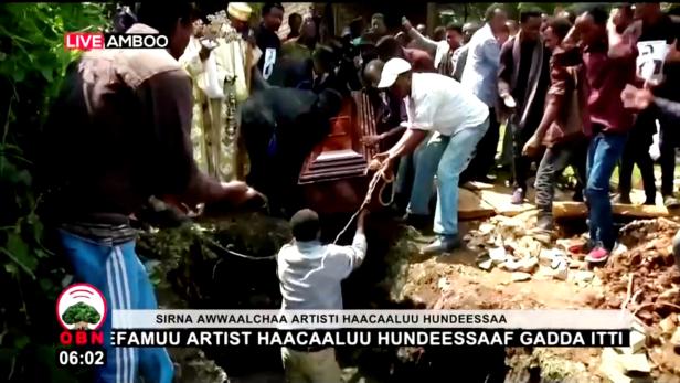 Funeral of Ethiopian musician Haacaaluu Hundeessaa in Ambo