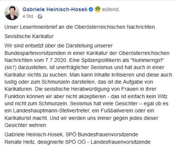 ÖVP-Ministerinnen protestieren gegen Rendi-Wagner-Karikatur