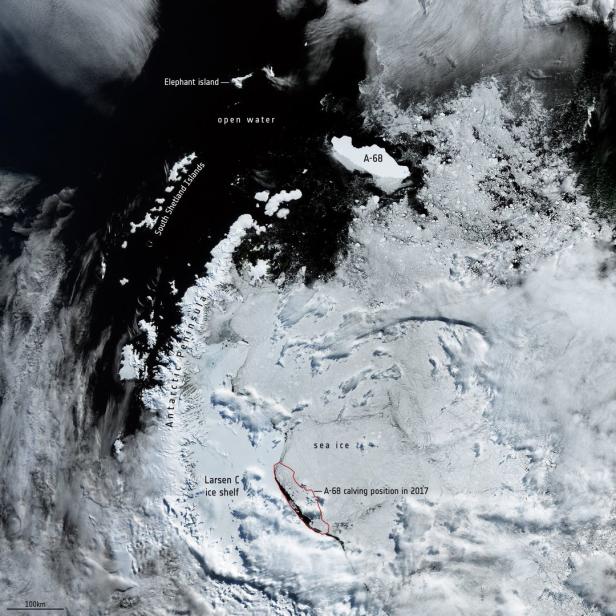 Gewaltiger Eisberg treibt im Südatlantik und droht zu zerfallen