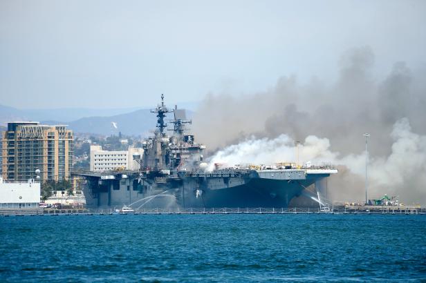 Fire aboard USS Bonhomme Richard