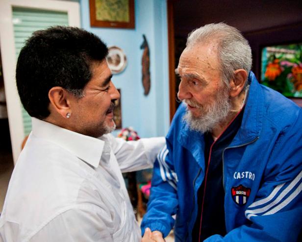 FILE PHOTO: Former Cuban leader Fidel Castro meets former Argentine soccer player Diego Armando Maradona in Havana