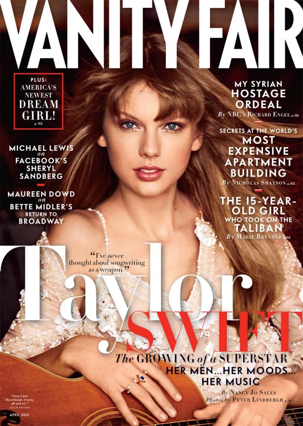 Das Cover von Vanity Fair zeigt Taylor Swift mit einer Gitarre.