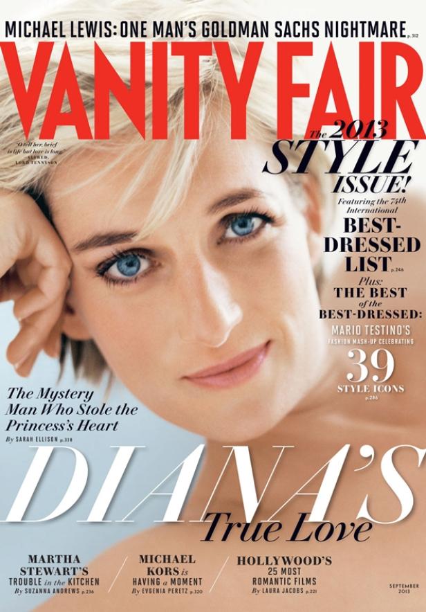 Das Cover der Vanity Fair September 2013 mit einem Porträt von Prinzessin Diana.