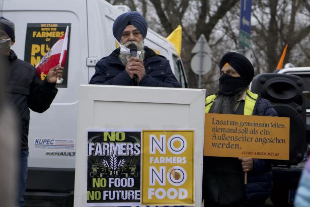 Auto-Demo in Wien: Viel Unterstützung für indische Bauern-Proteste