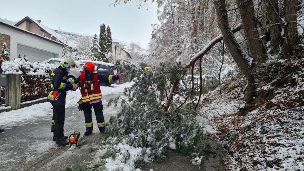 Starker Schneefall in Krems: Feuerwehr hatte mehrere Einsätze