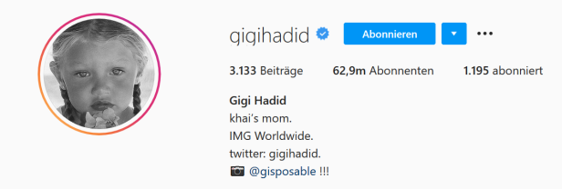 Nach vier Monaten: Gigi Hadid verrät endlich den Namen ihrer Tochter