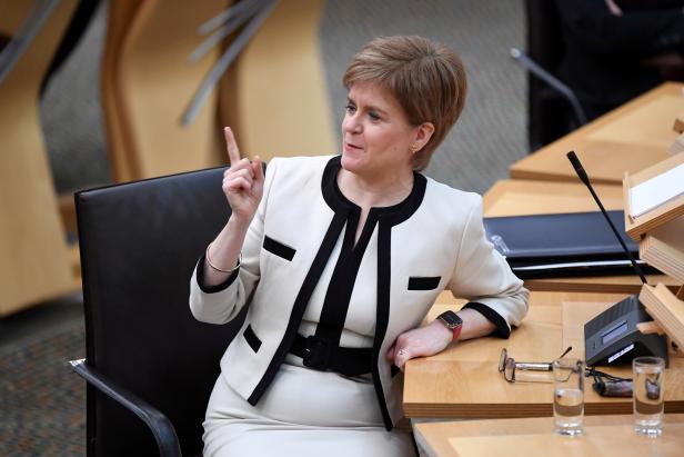 FILE PHOTO: Scotland's First Minister Nicola Sturgeon, attends the First Minister's Questions at the Scottish Parliament in Holyrood, Edinburgh