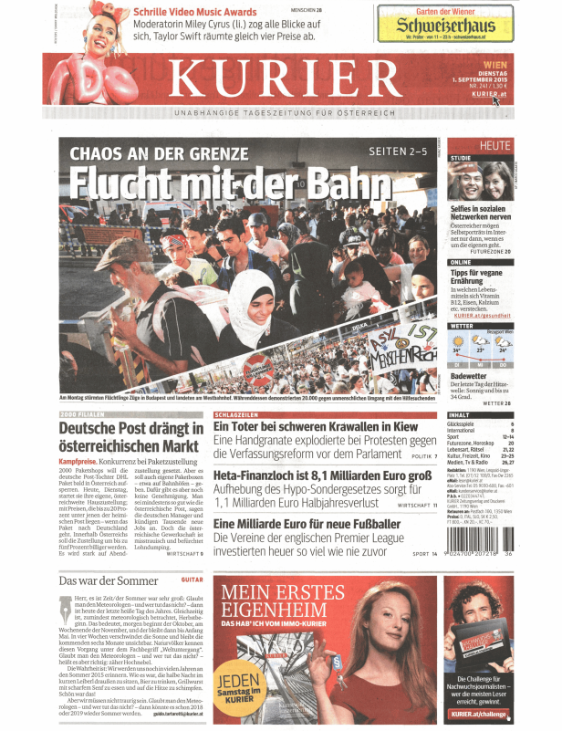 Titelseiten vom 01.09.2015