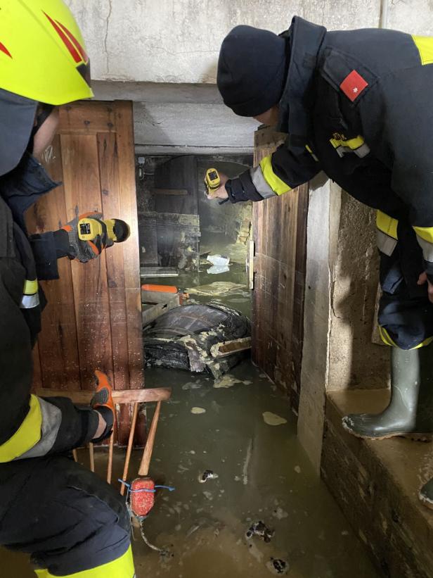 Keller nach Wasserrohrbruch in Weinviertler Gemeinde eingestürzt