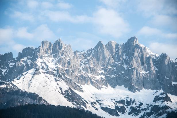 Snowy hill peak. Wilder Kaiser