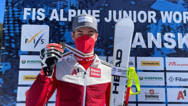 Lukas Feurstein wurde 2021 Junioren-Weltmeister im Riesentorlauf