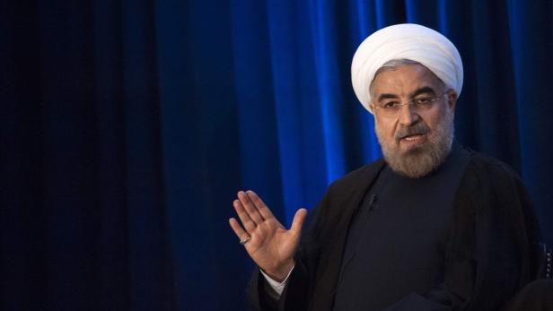 Iran's President Hassan Rohani speaks with Asia So