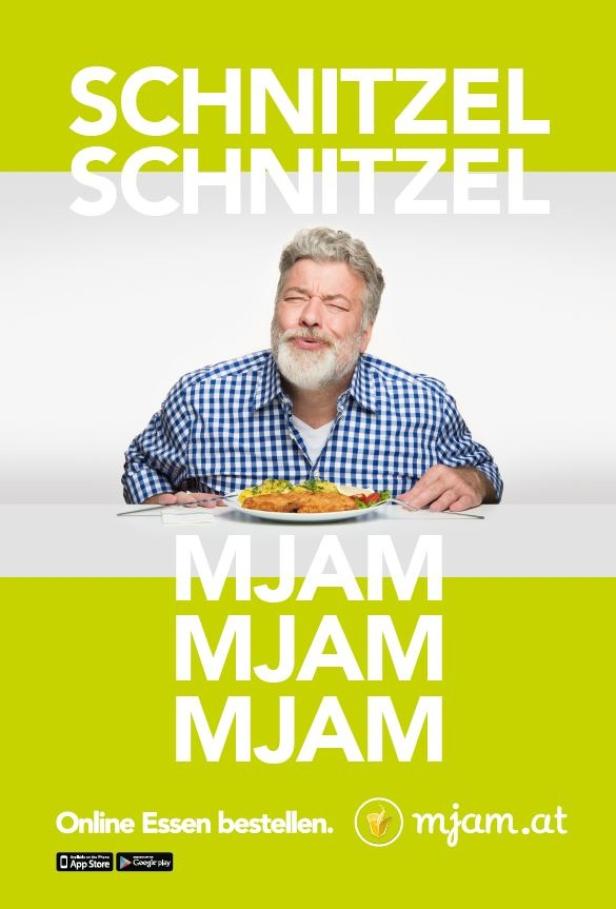 Mjam.at - Kampagne - September 2015 - Printsujet - Schnitzel Mjam.at macht sich appetitanregend