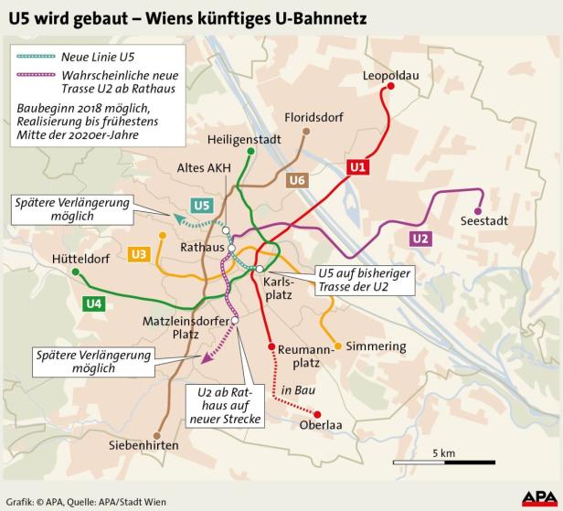 U-Bahnlinie U5: Baustart 2018 geplant