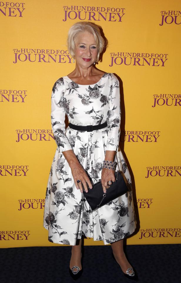 Helen Mirren auf dem roten Teppich für „The Hundred-Foot Journey“.