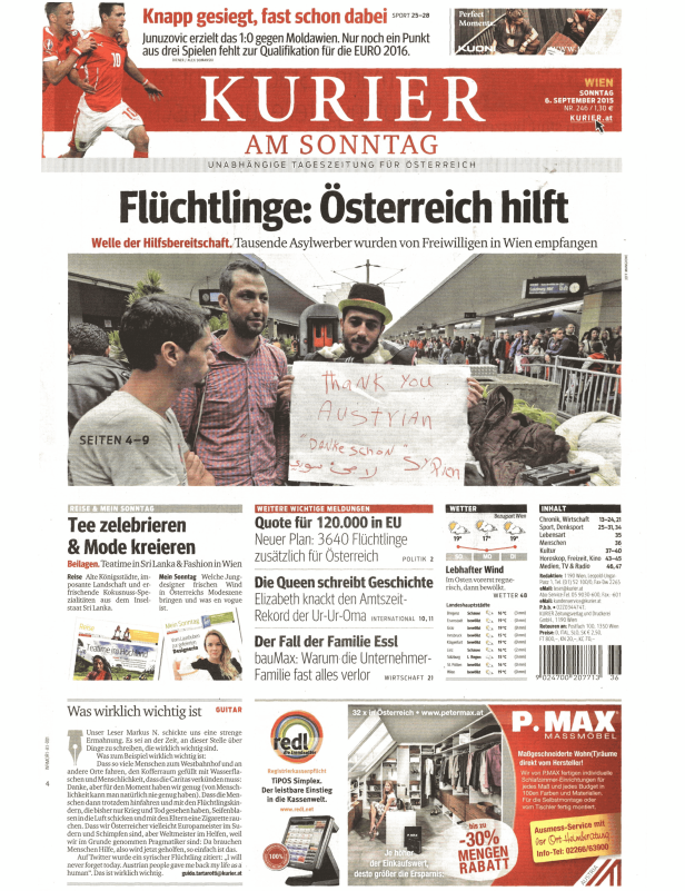 Titelseiten vom 06.09.2015
