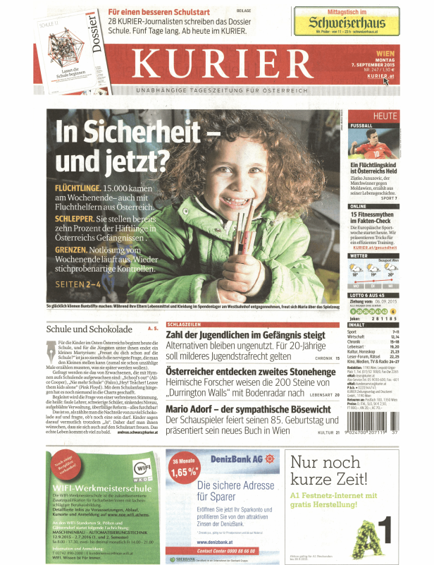 Titelseiten vom 07.09.2015