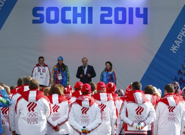 Wladimir Putin bei einer Veranstaltung der Olympischen Winterspiele 2014 in Sotschi.