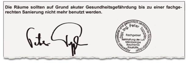 Die Expertise des Sachverständigen beweist: Die Unterkunft in Grimmenstein ist gesundheitsgefährdend