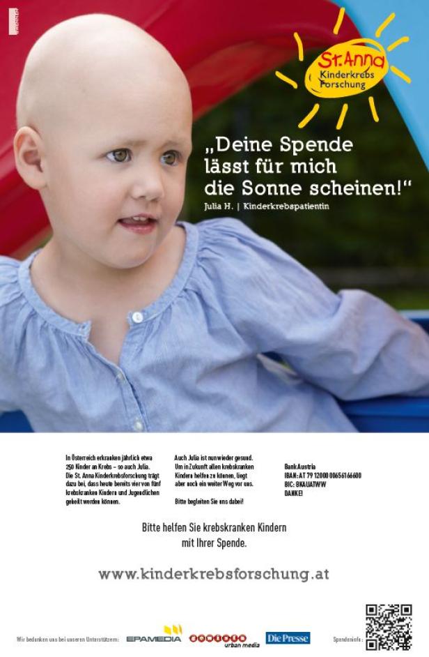 St. Anna Kinderkrebsforschung Werbesujet 1 Swennen Werbeagentur