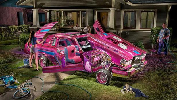 Mit Licht "gemaltes" Amerika-Tribut