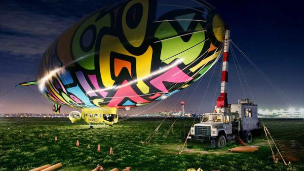 Mit Licht "gemaltes" Amerika-Tribut