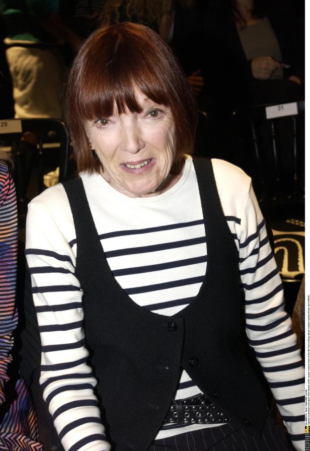 Die legendäre Designerin Mary Quant bei der Jasper Conran Show in London, 2003.