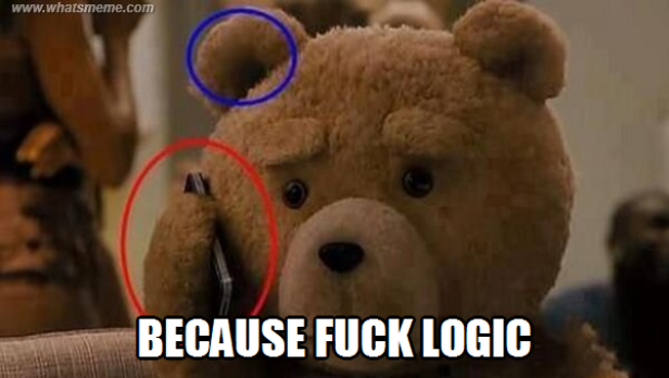 Ein Teddybär hält ein Smartphone am Ohr.