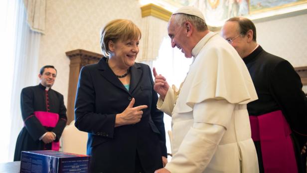 Angela Merkel trifft Papst Franziskus im Vatikan.