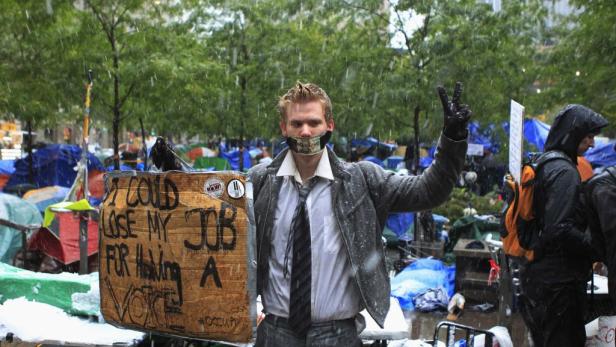"Occupy Wall Street" bei Schnee und Eis